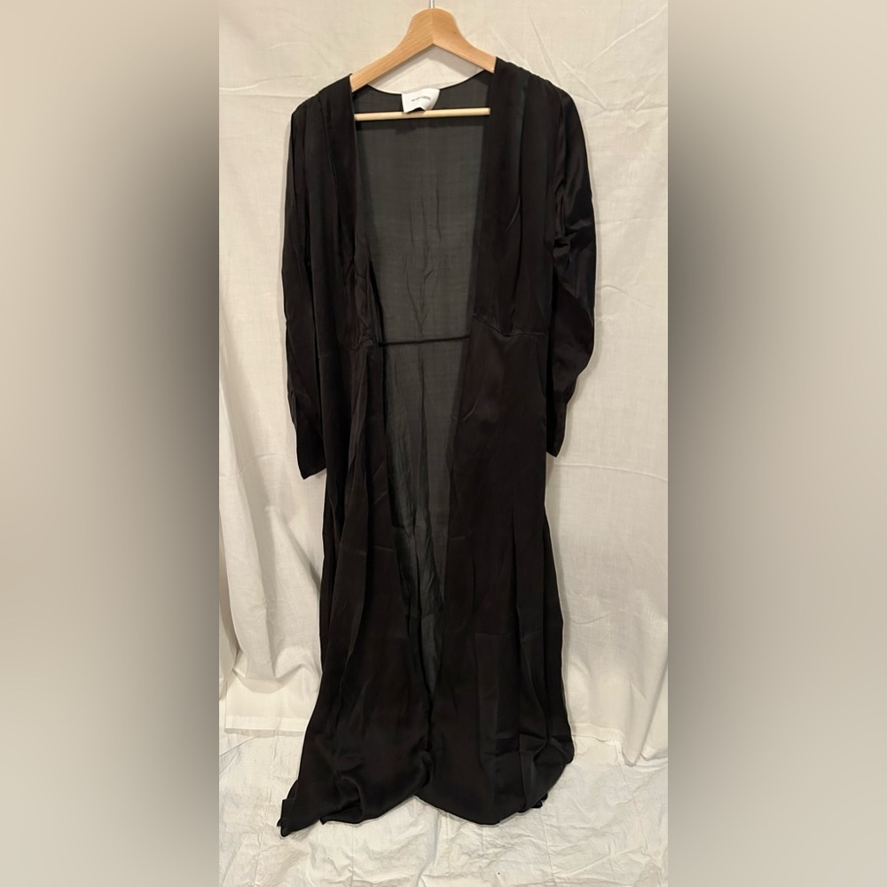 we are LEONE Black Maxi Silk Robe